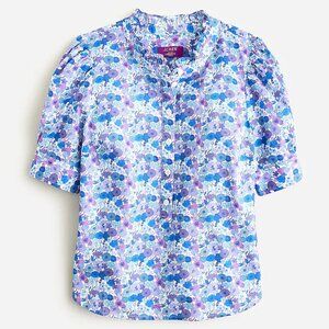 Puff-sleeve button-front shirt in Liberty® Arrow Floral fabric size xxs